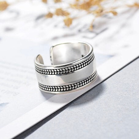 Silver Colour Smooth Open Ring