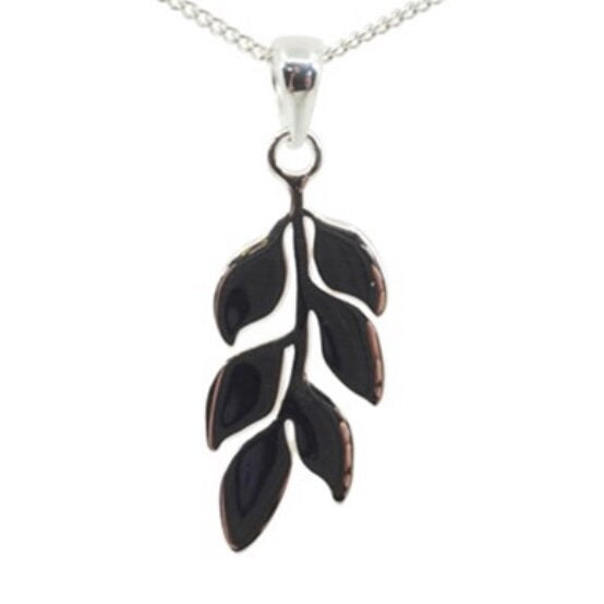 Sterling Silver Leaf Pendant Necklace