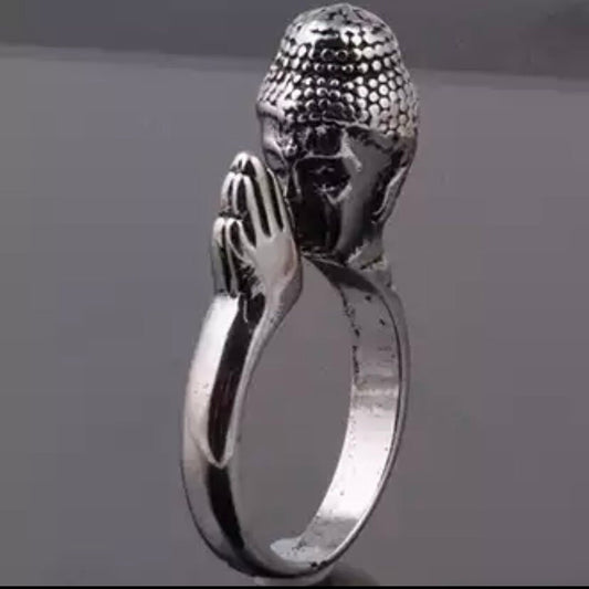 Gothic Vintage Buddha Open Ring