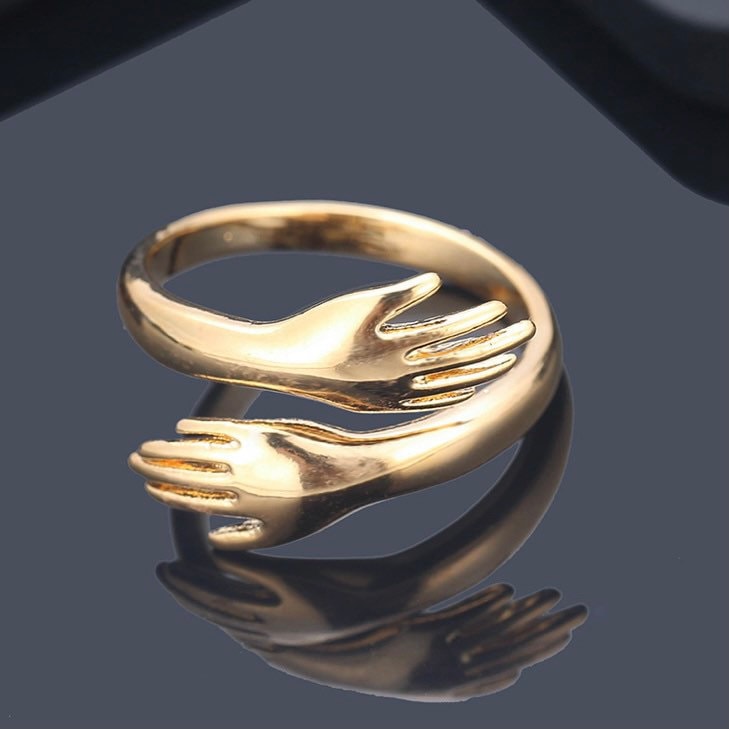 Romantic Hand with Love Hug Open Ring in Gold or Silver Colour