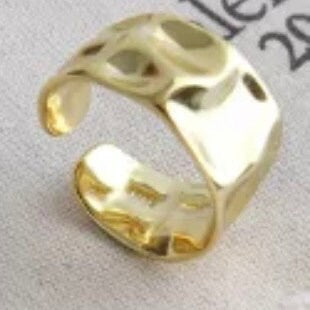 Irregular Concave Convex Open Ring in Gold or Silver Plating