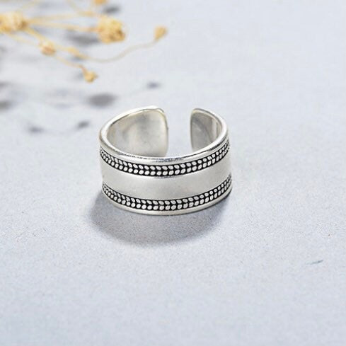 Silver Colour Smooth Open Ring