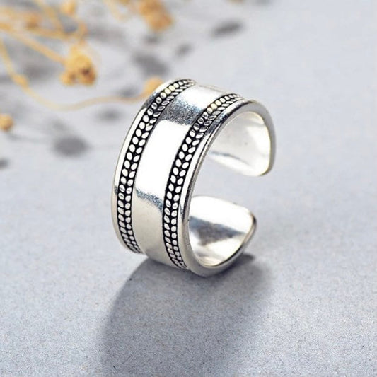 Silver Colour Smooth Open Ring