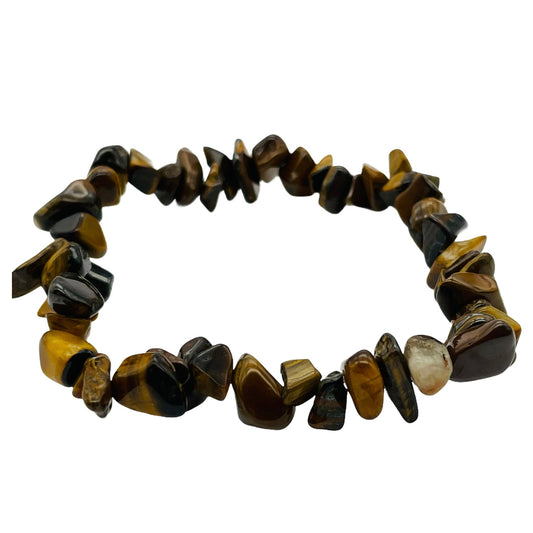 Tiger Eye Gold Stone Stunning Spiritual Chip Bracelet