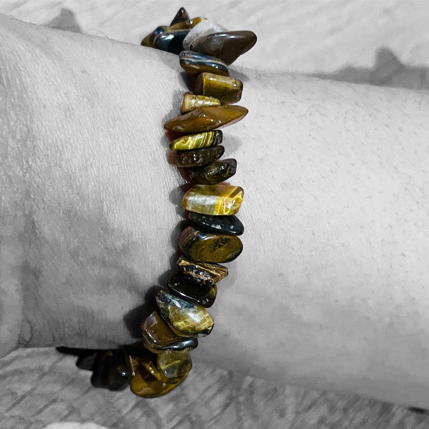 Tiger Eye Gold Stone Stunning Spiritual Chip Bracelet