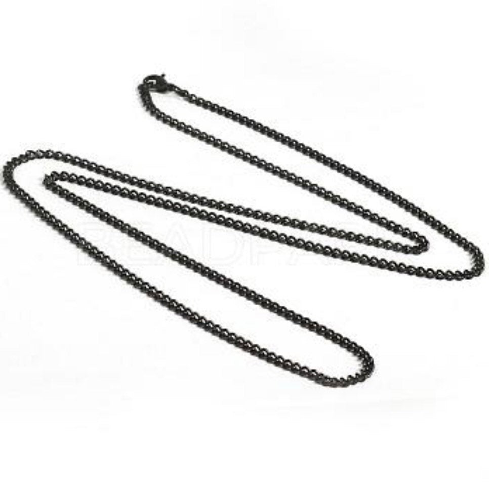 Stainless Steel Black Colour Curb Chain Necklace