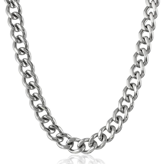 Stainless Steel Silver Colour Curb Chain Necklace