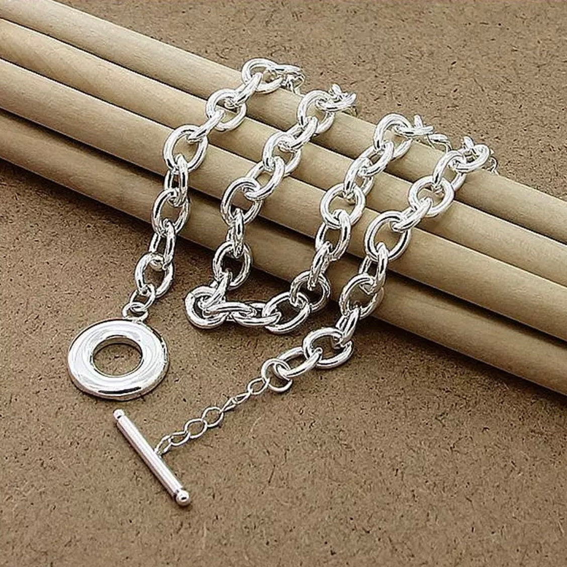 Silver Chain Chunky Link Necklace