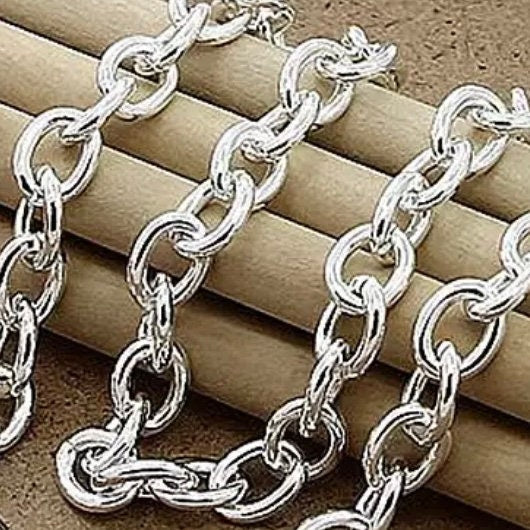 Silver Chain Chunky Link Necklace