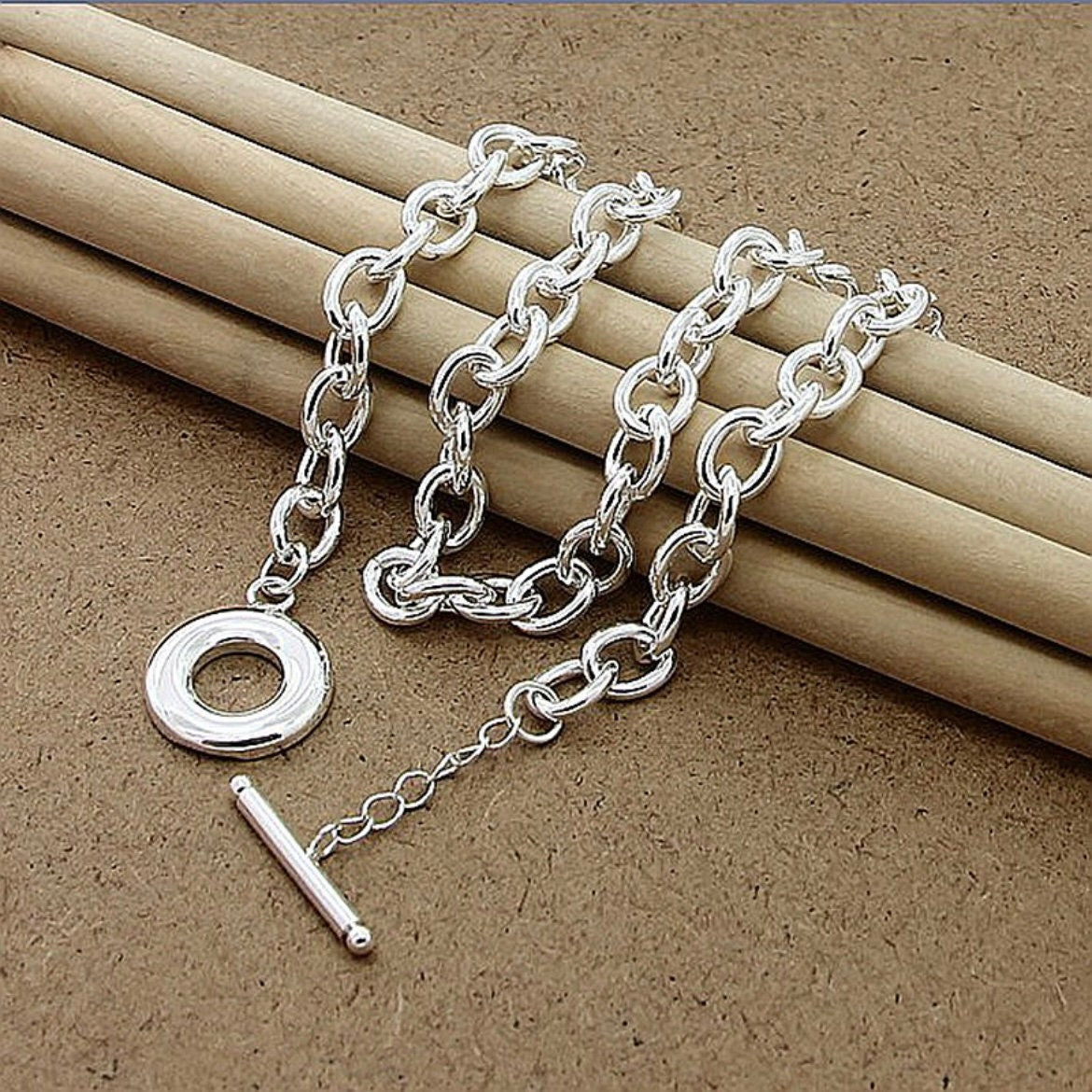 Silver Chain Chunky Link Necklace