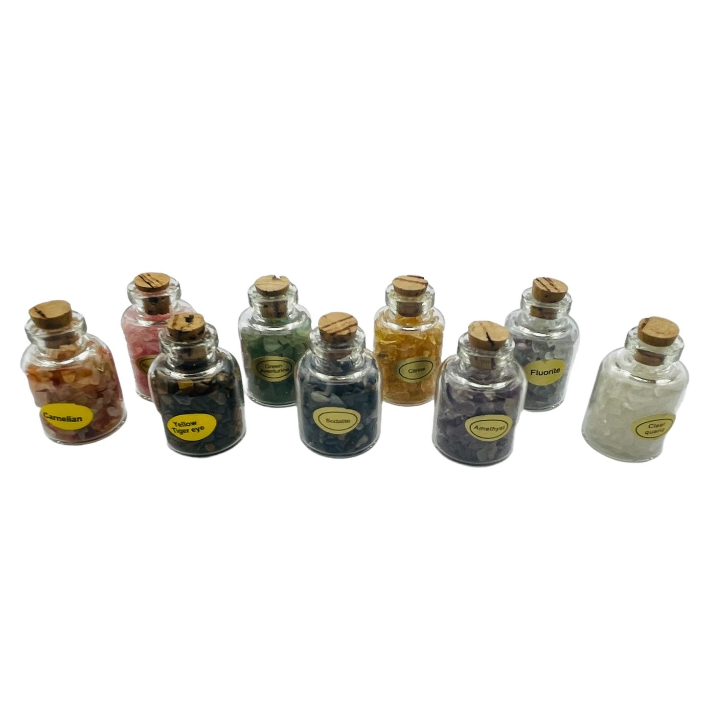 Beautiful 9 Gemstone Bottle Set