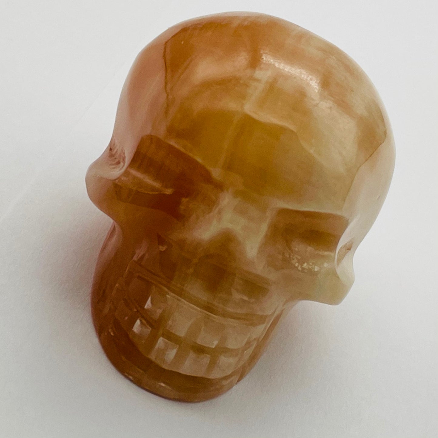 Calcite Honey Skull Hand Carved Healing Crystal