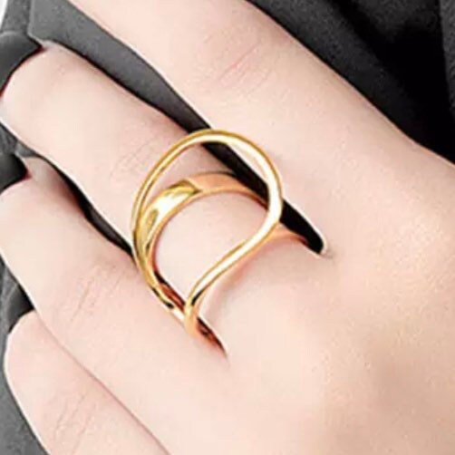 Silver or Gold Colour Hoop Open Ring