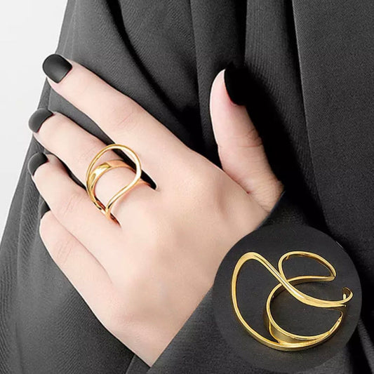 Silver or Gold Colour Hoop Open Ring