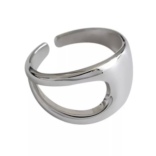 Hollow Open Ring in Silver or Gold Plating