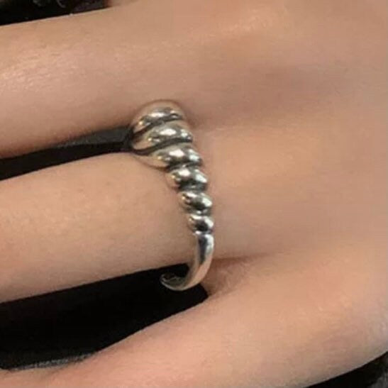 Silver Knotted Open Ring