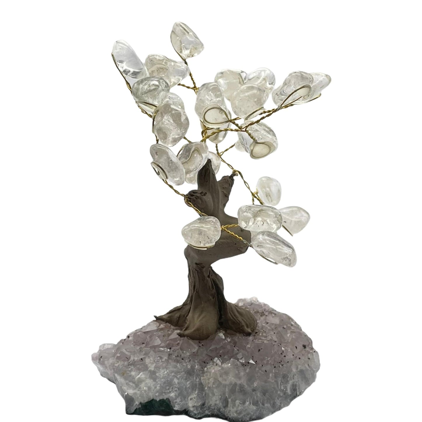 Unique Stunning Beautiful Quartz Crystal and Glass Healing Bonsai Tree