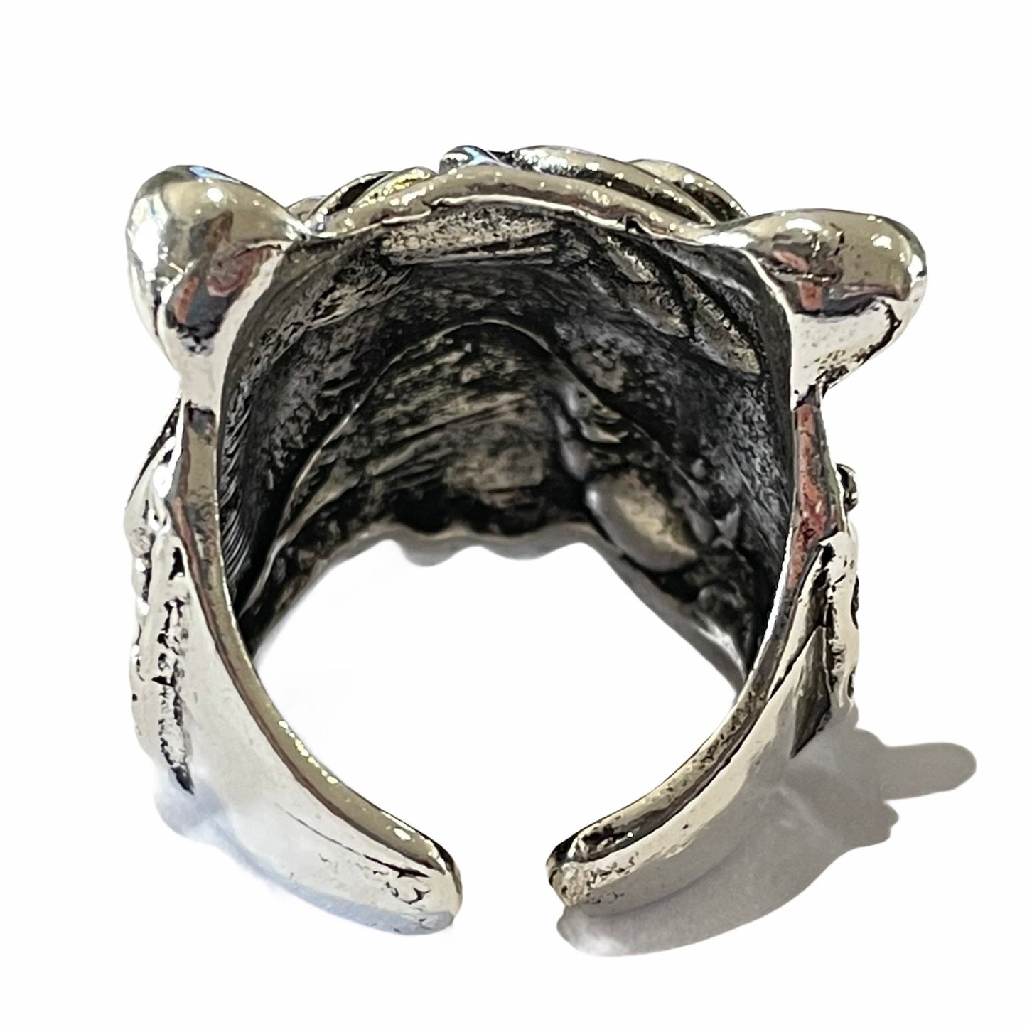 Retro Gothic Punk Bulldog Open Ring