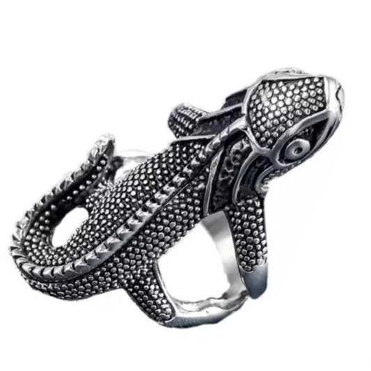 Retro Gothic Lizard Animal Ring