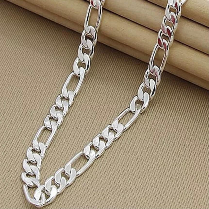 Silver Sideways Chain Statement Necklace