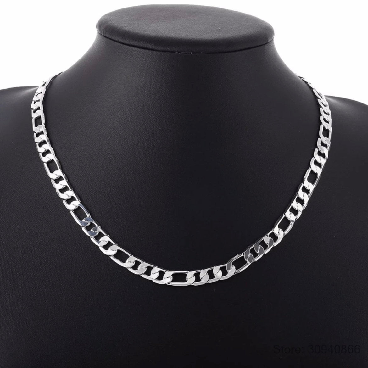 Silver Sideways Chain Statement Necklace