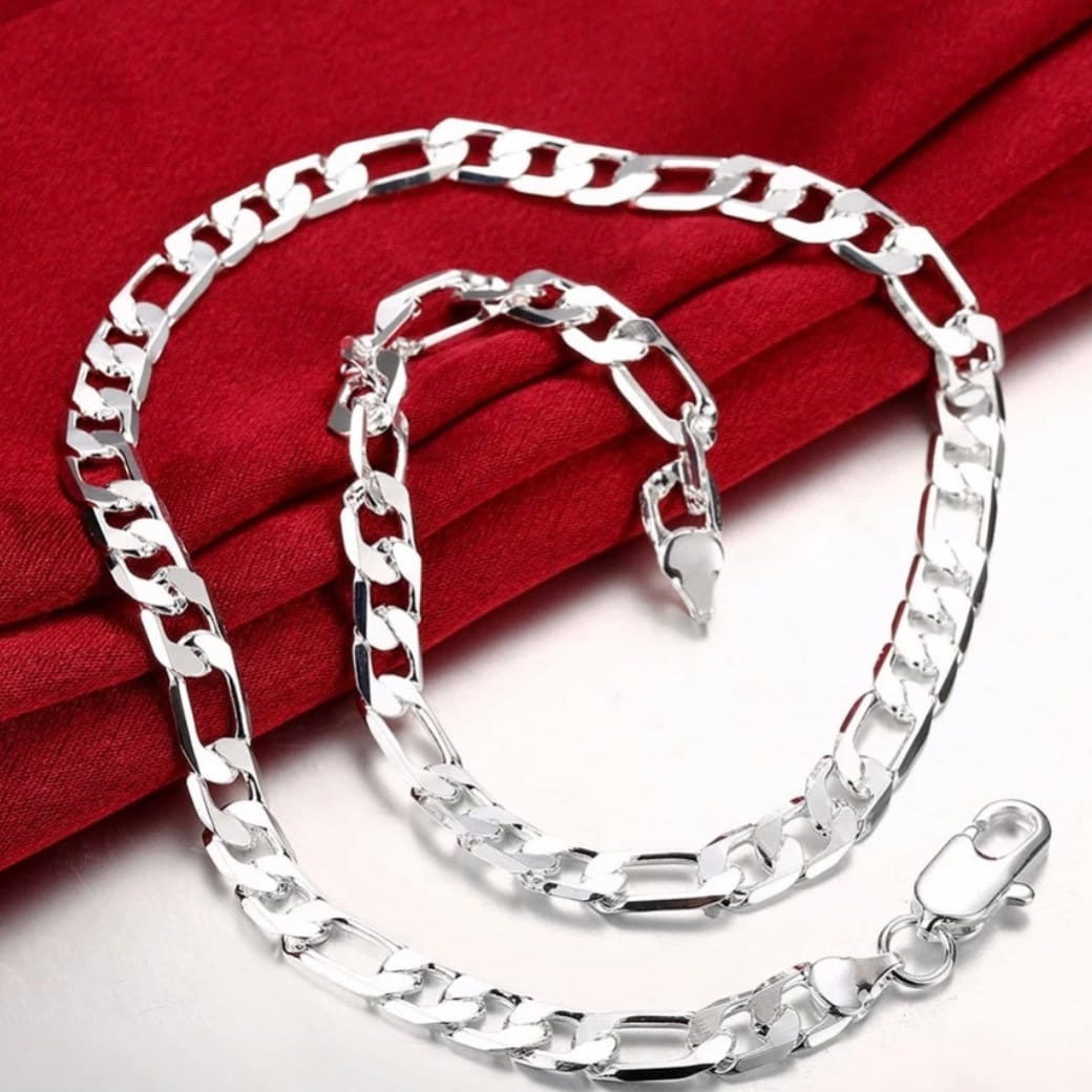 Silver Sideways Chain Statement Necklace