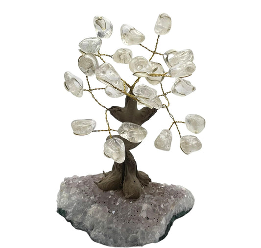 Unique Stunning Beautiful Quartz Crystal and Glass Healing Bonsai Tree