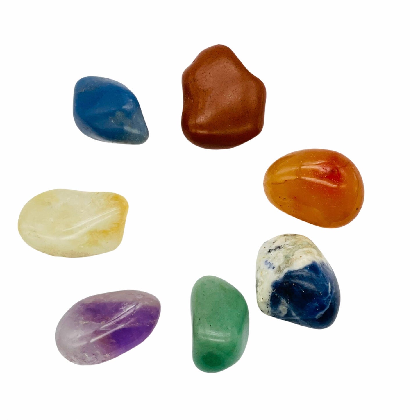 Natural Stone Seven Individual Crystal Chakra TumbleStone Reiki Energy Meditation Yoga Healing Crystal Stones