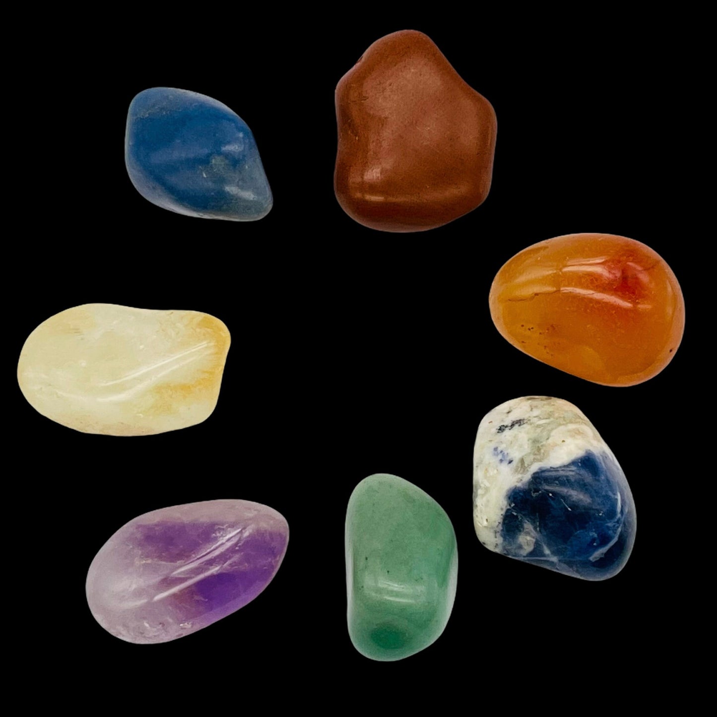 Natural Stone Seven Individual Crystal Chakra TumbleStone Reiki Energy Meditation Yoga Healing Crystal Stones