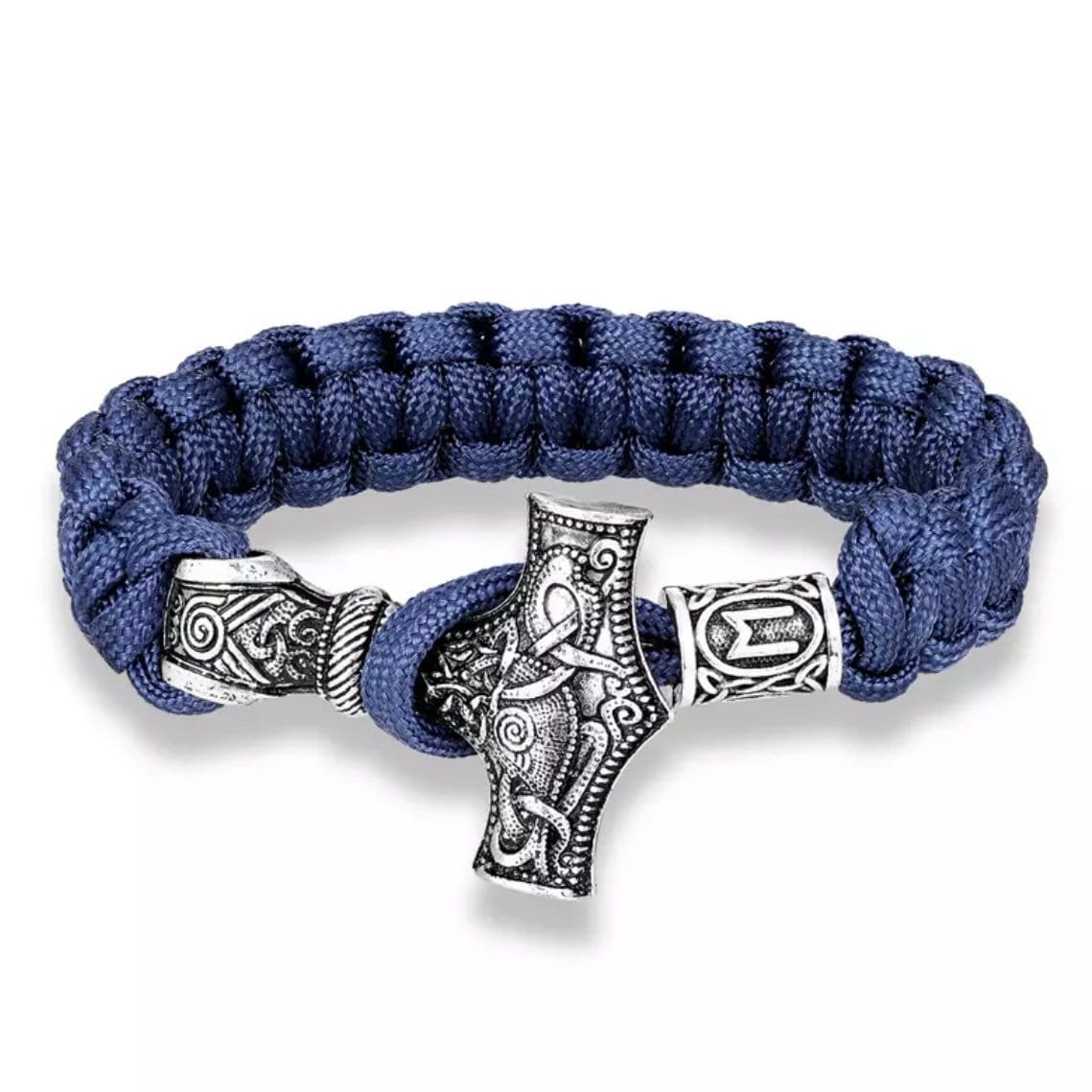 Vintage Mjoinir Rope Chain Bracelet Silver Thor Hammer Wristband Norse Mythology Amulet Jewellery Available in 9 Colours