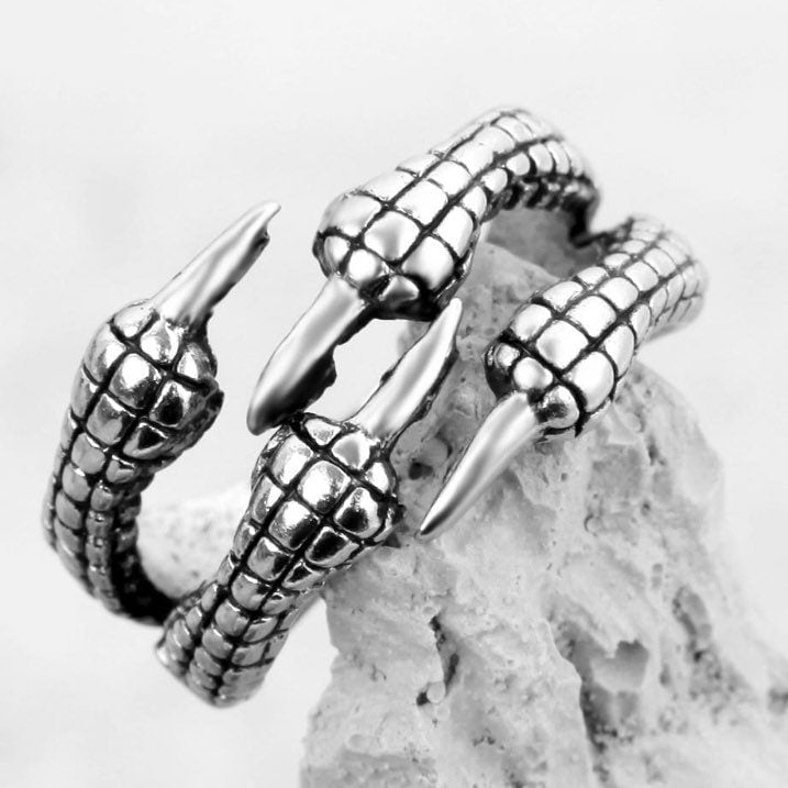 Gothic Punk Dragon Adjustable Claw Ring