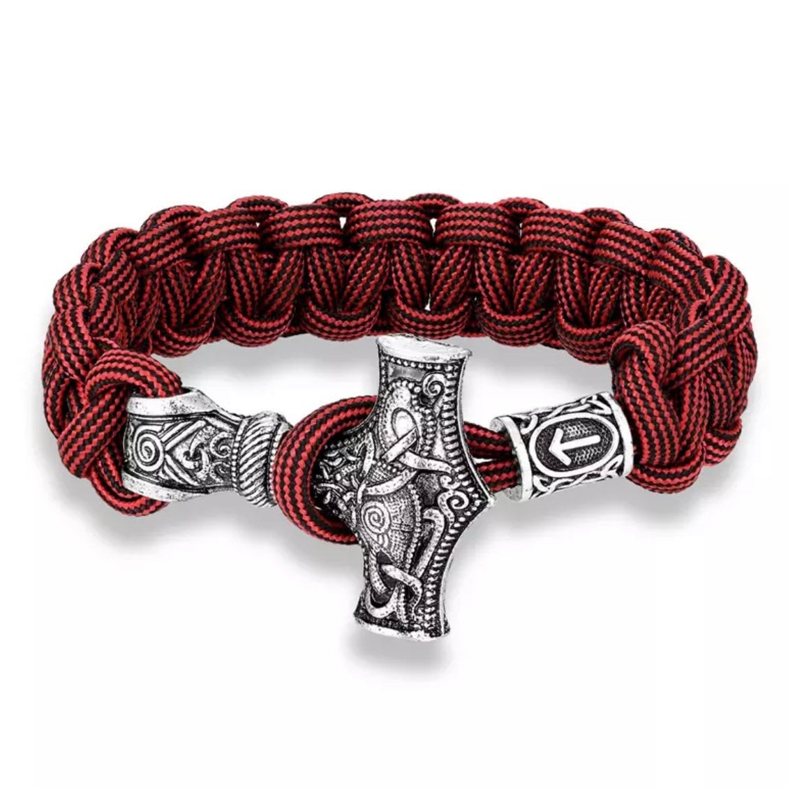 Vintage Mjoinir Rope Chain Bracelet Silver Thor Hammer Wristband Norse Mythology Amulet Jewellery Available in 9 Colours