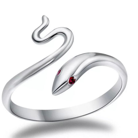 Silver Colour Snake Adjustable Fashion Ring