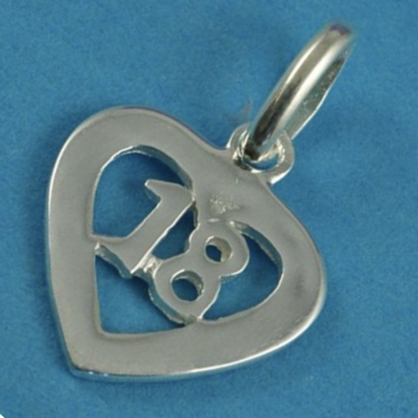 Sterling Silver 18 Design Heart Pendant Charm