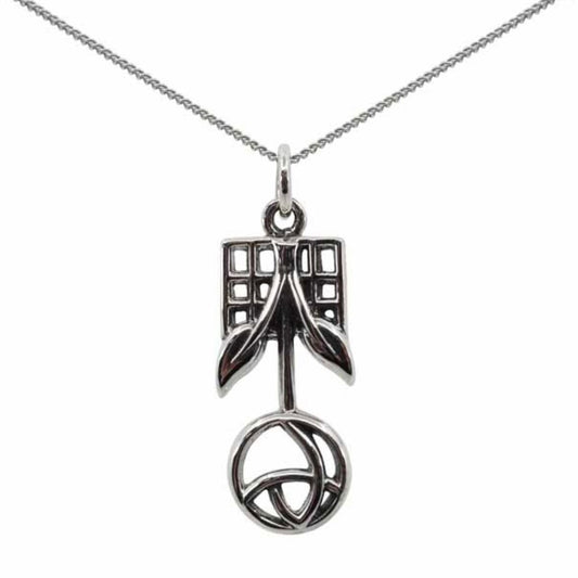 Sterling Silver Celtic Leaf Pendant Necklace