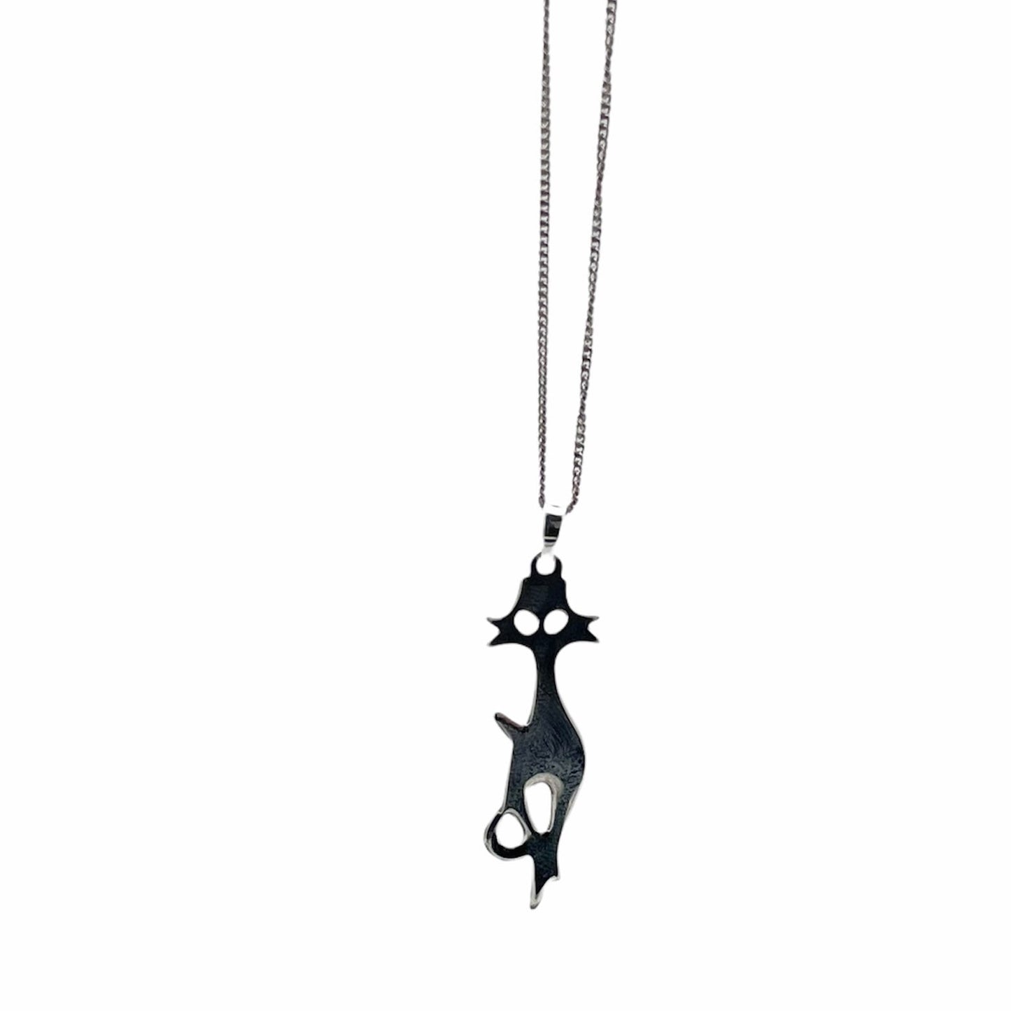 Sterling Silver Cat Pendant Necklace