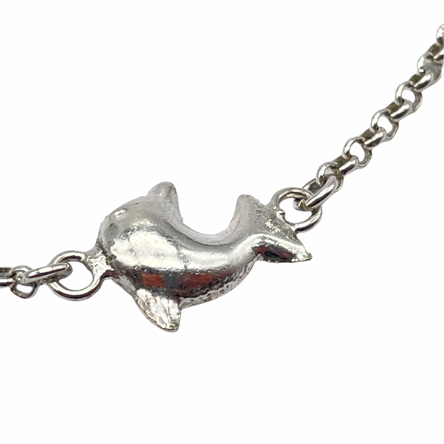 Sterling Silver Triple Dolphin Charm Bracelet