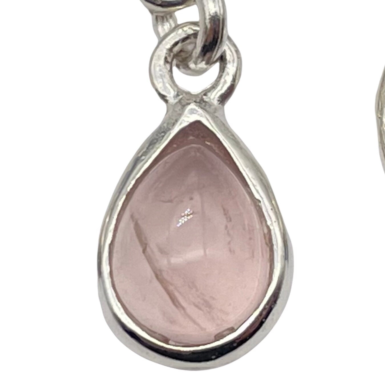 925 Sterling Silver Wiccan Moon Pendant with Rose Teardrop Quartz