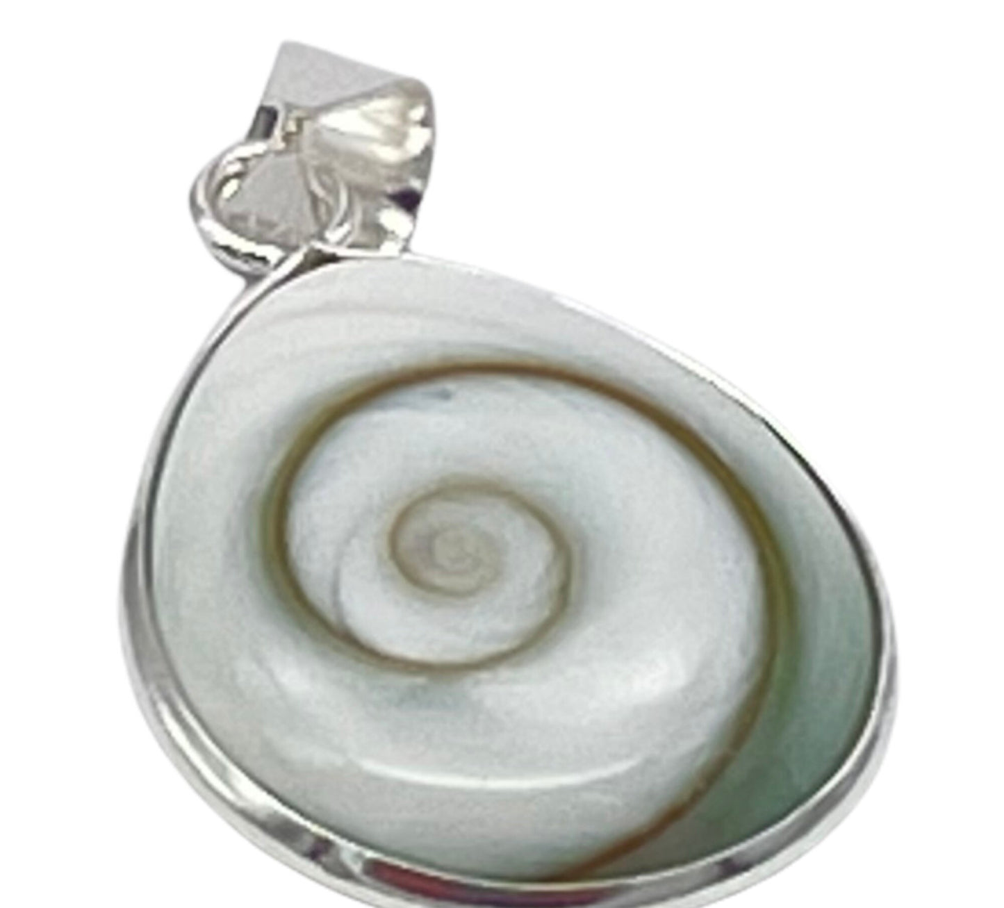 Shiva Eye Shell Teardrop Reversible Sterling Silver Pendant Necklace