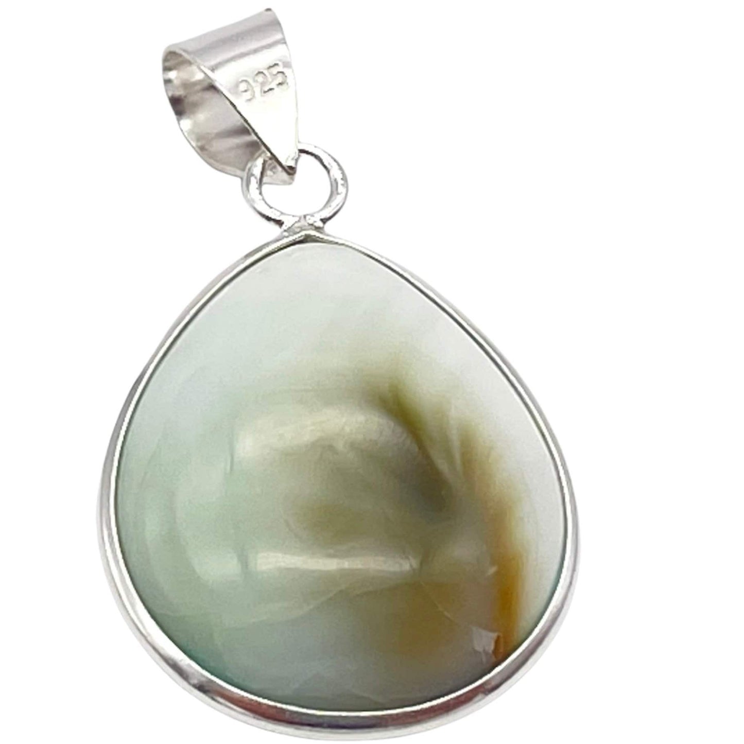 Shiva Eye Shell Teardrop Reversible Sterling Silver Pendant Necklace