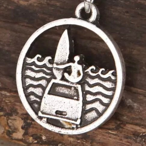 Surf Sea Ocean Waves Campervan Pendant Necklace