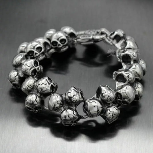 Stylish Stainless Steel Punk Skull Bracelet