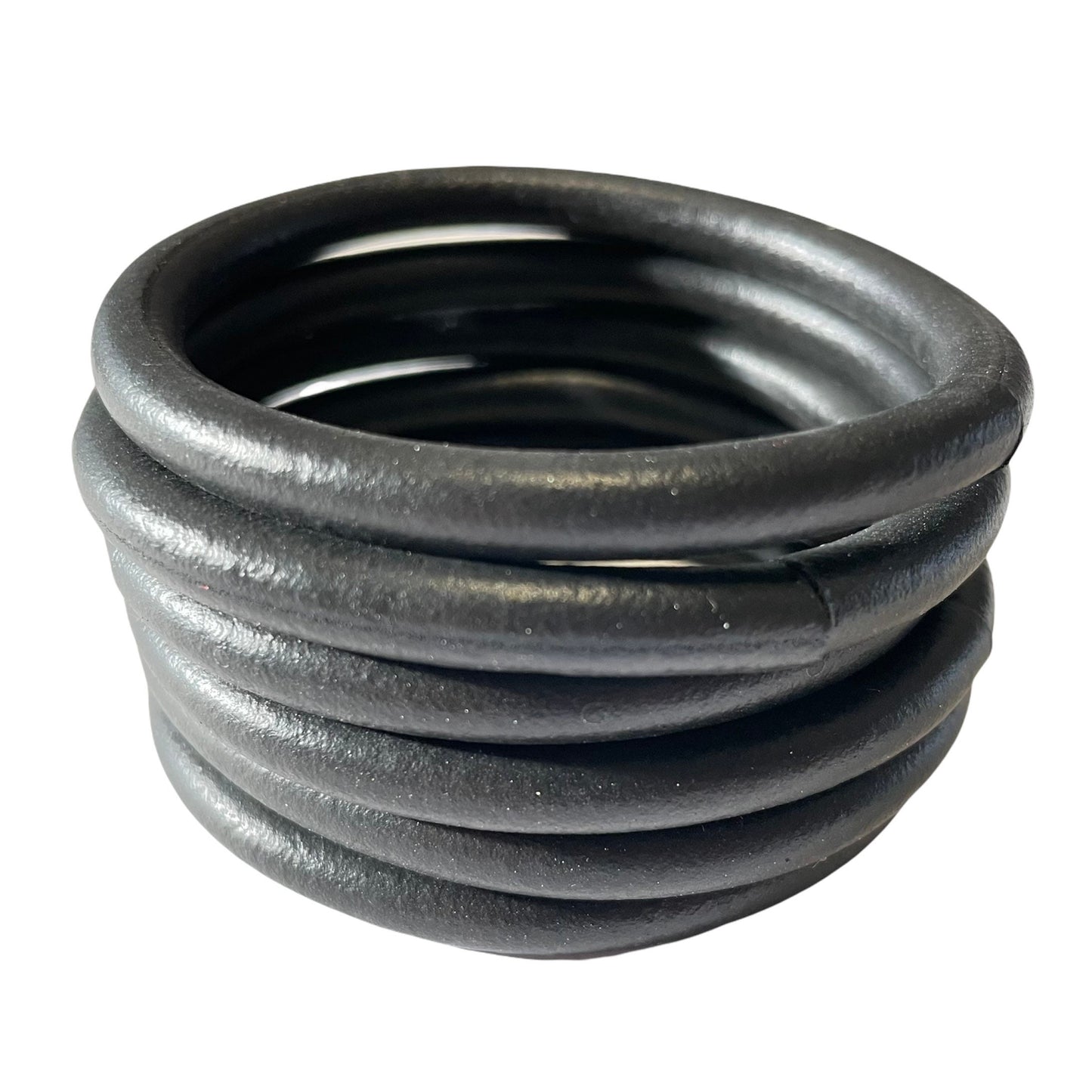 6PCS Handcrafted Rubber Bracelet Bangles Available in Black or Orange