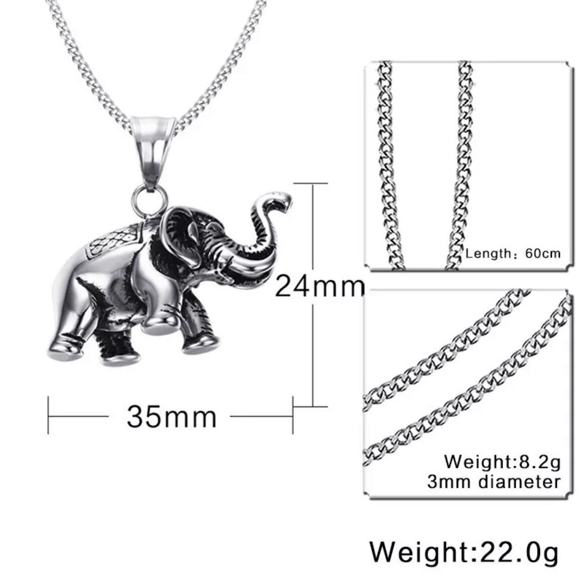 Lucky Elephant Animal Pendant/Charm Necklace