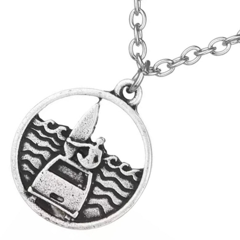 Surf Sea Ocean Waves Campervan Pendant Necklace