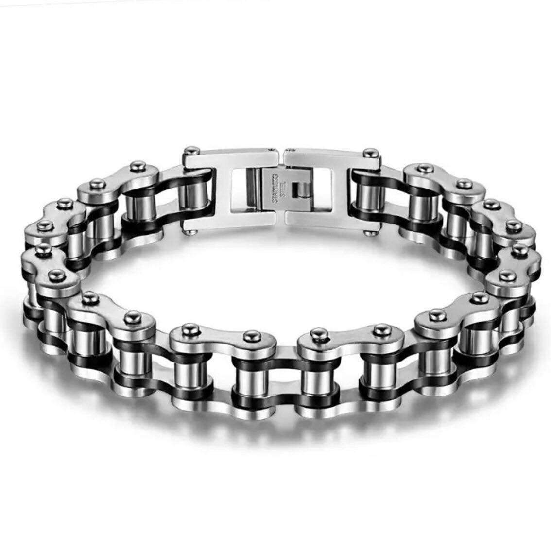 Stainless Steel Motorcycle Chain Punk Hiphop Bracelet Bangle Available in 4 Colours