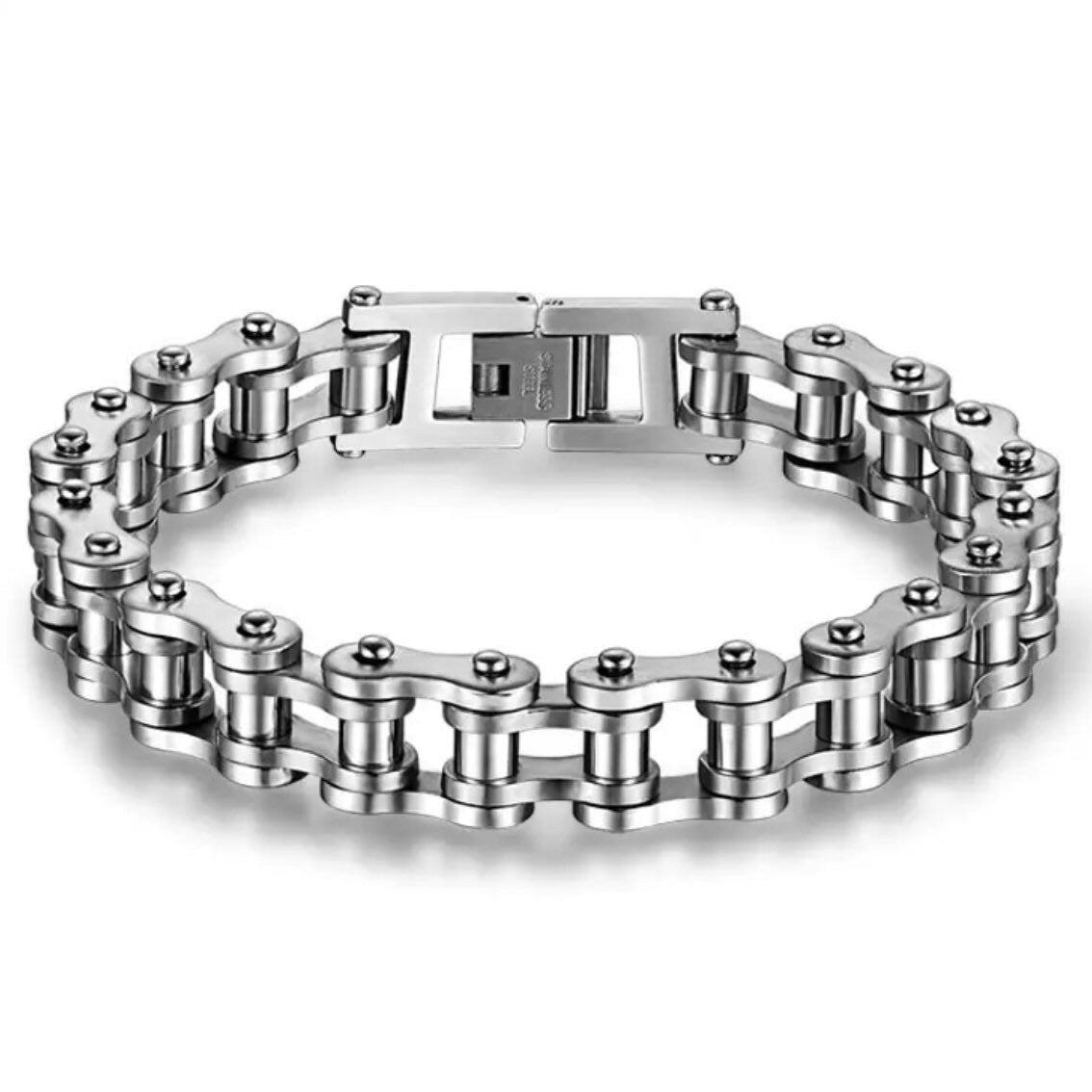 Stainless Steel Motorcycle Chain Punk Hiphop Bracelet Bangle Available in 4 Colours