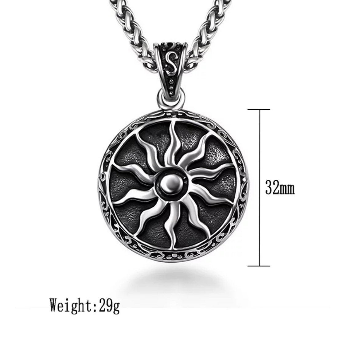 Apollo Amulet Double Sided Stainless Steel Sun God Pendant Necklace