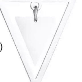 Double Triangle Pendant with Stainless Steel Chain Necklace