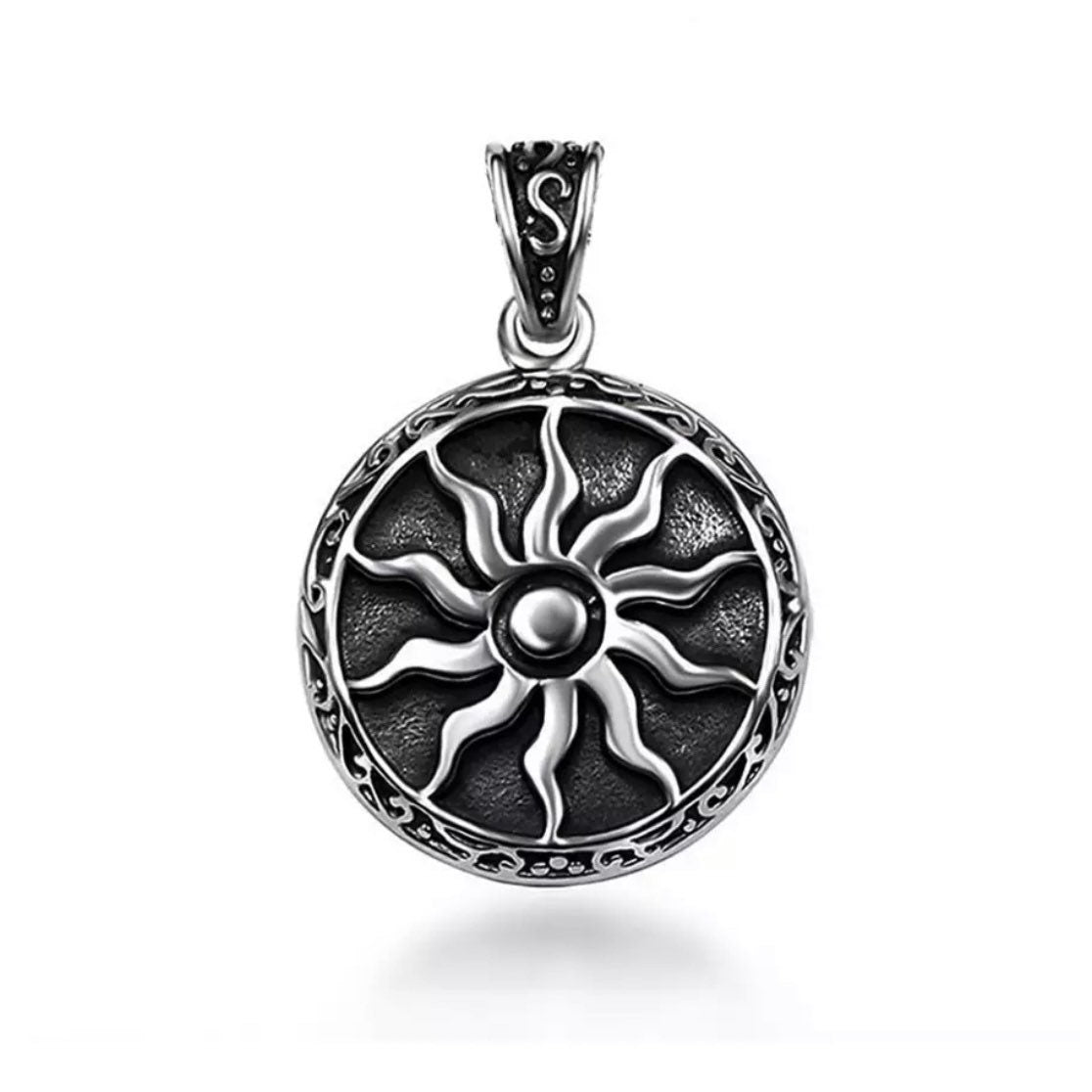 Apollo Amulet Double Sided Stainless Steel Sun God Pendant Necklace